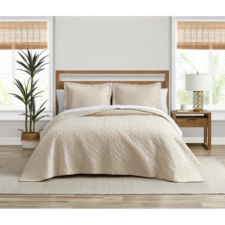 Dune Twin Cotton Reversible Quilt Set with Shams