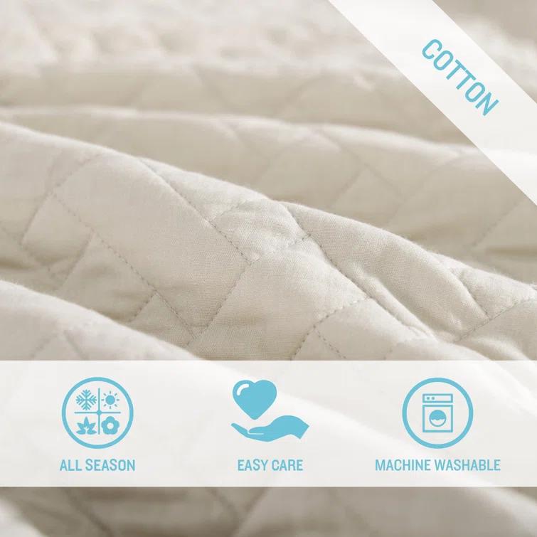 Dune Twin Cotton Reversible Quilt Set with Shams