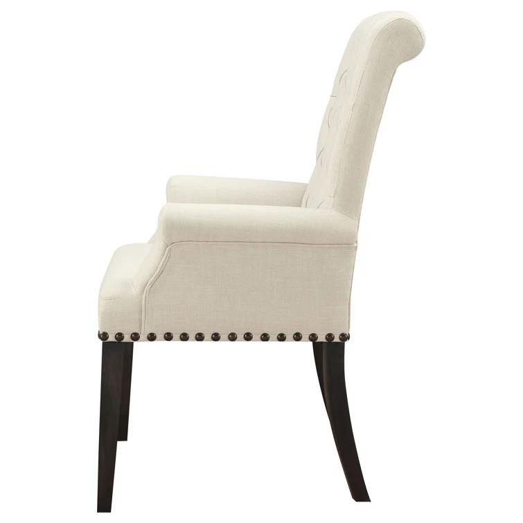Alana Tufted Back Upholstered Arm Chair Beige