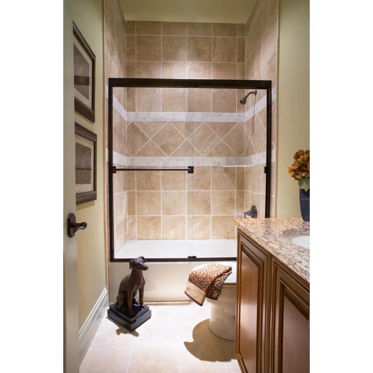 Classic 56" W x 57" H Bypass Frameless Tub Door
