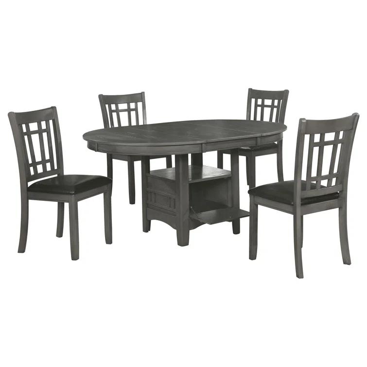 Damian 5-Piece Dining Set Medium Grey