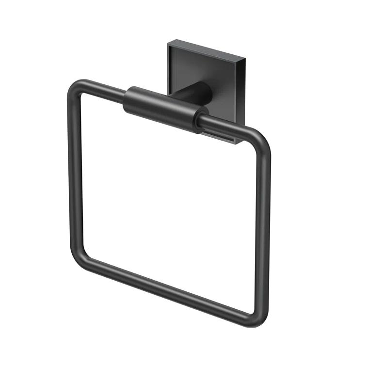 Gatco Mode Towel Ring | Wall Mounted 5.75" W Square Shape Towel Holder for Bathroom, Kitchen 5612MX
