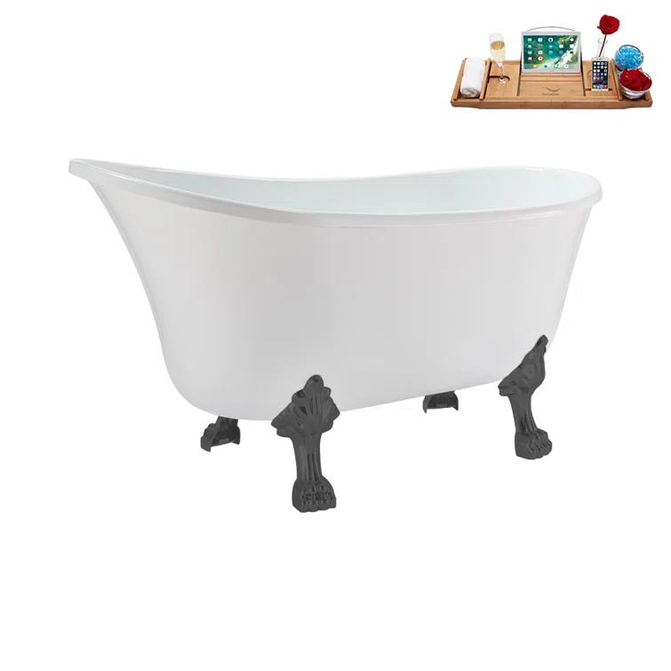 Streamline Bath 51.2'' x 25.6'' Freestanding Soaking Acrylic Bathtub N373CH-IN-CH