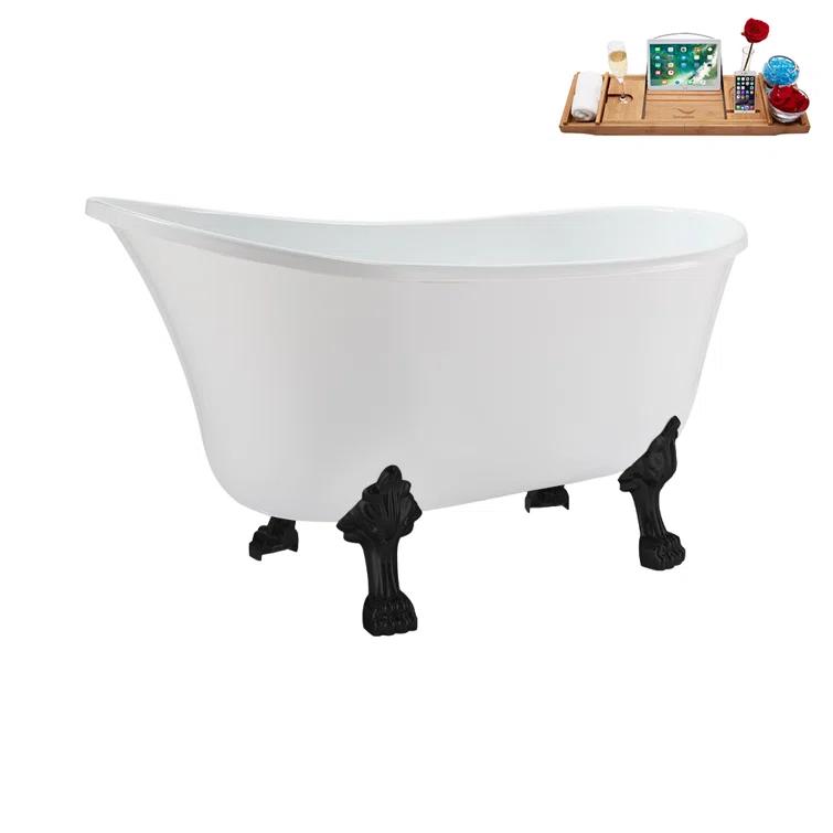 Streamline Bath 51.2'' x 25.6'' Freestanding Soaking Acrylic Bathtub N373CH-IN-CH