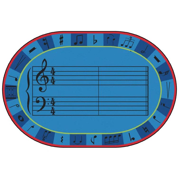 Carpets for Kids A Sharp Music Classroom KID$Value Plus™ Blue Area Rug