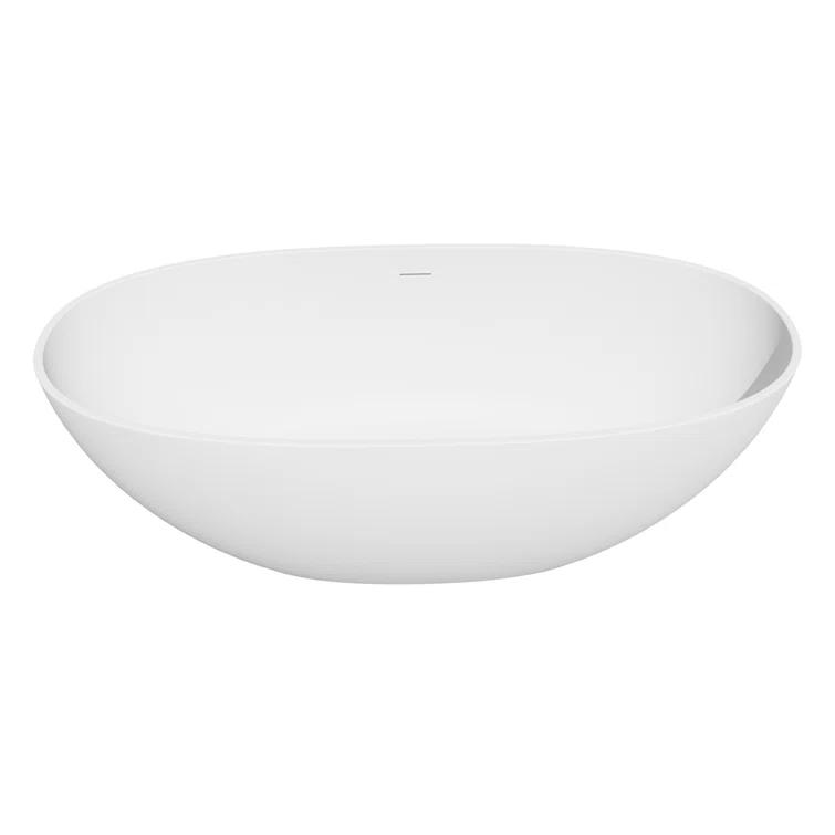 Altair Euston 65'' x 29.9'' Freestanding Soaking Stone Rein Bathtub 53165-BAT-MW