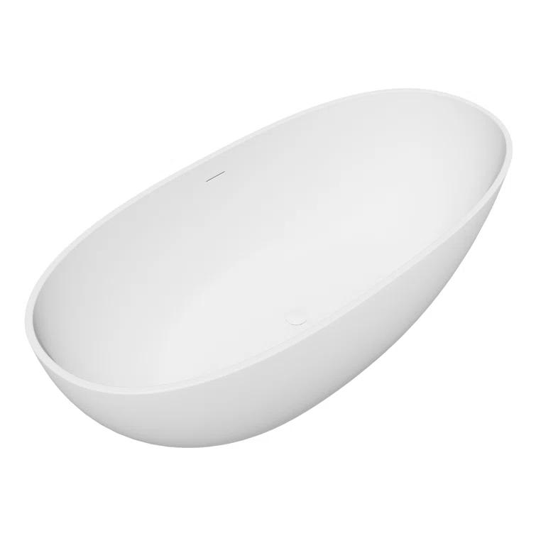 Altair Euston 65'' x 29.9'' Freestanding Soaking Stone Rein Bathtub 53165-BAT-MW