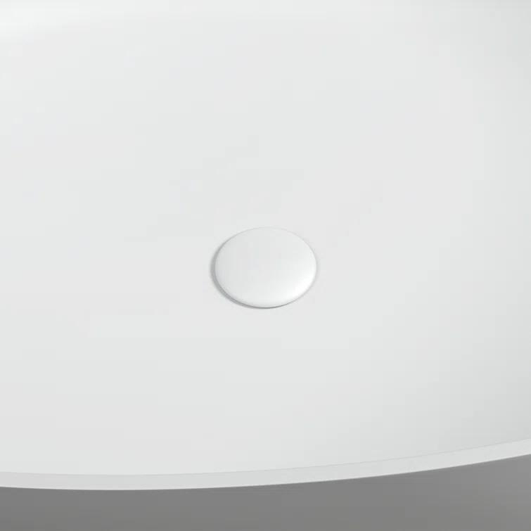 Giotto 59.1" x 30.7" Freestanding Soaking Stone Rein Bathtub