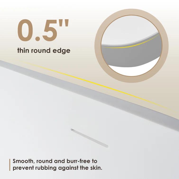 Giotto 59.1" x 30.7" Freestanding Soaking Stone Rein Bathtub