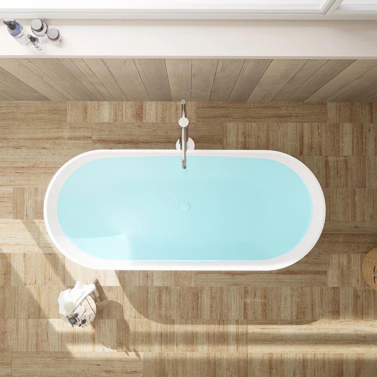 Ryder 68.9'' x 29.5'' Freestanding Soaking Stone Rein Bathtub