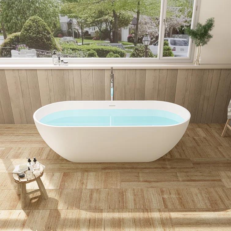 Ryder 68.9'' x 29.5'' Freestanding Soaking Stone Rein Bathtub