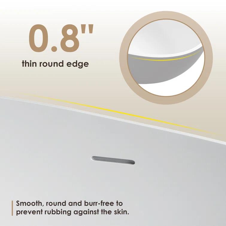 Altair Euston 65'' x 29.9'' Freestanding Soaking Stone Rein Bathtub 53165-BAT-MW