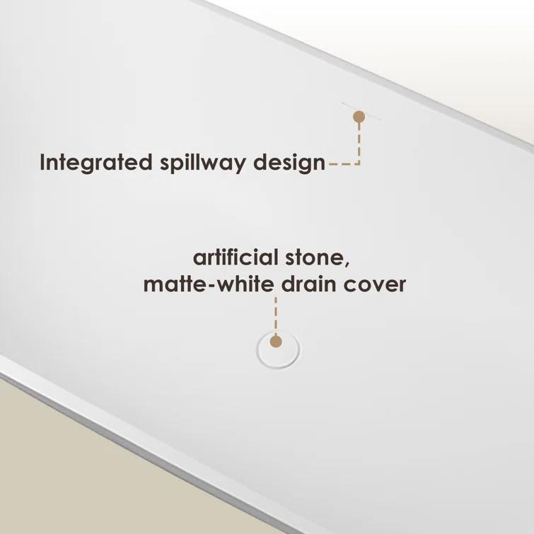 Ryder 59.1'' x 29.5'' Freestanding Soaking Stone Rein Bathtub