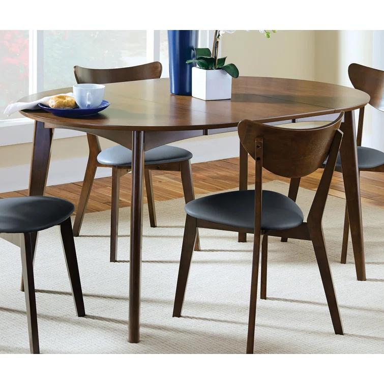 Coaster Furniture Jedda Oval 60-inch Extension Leaf Dining Table Dark Walnut | Wayfair