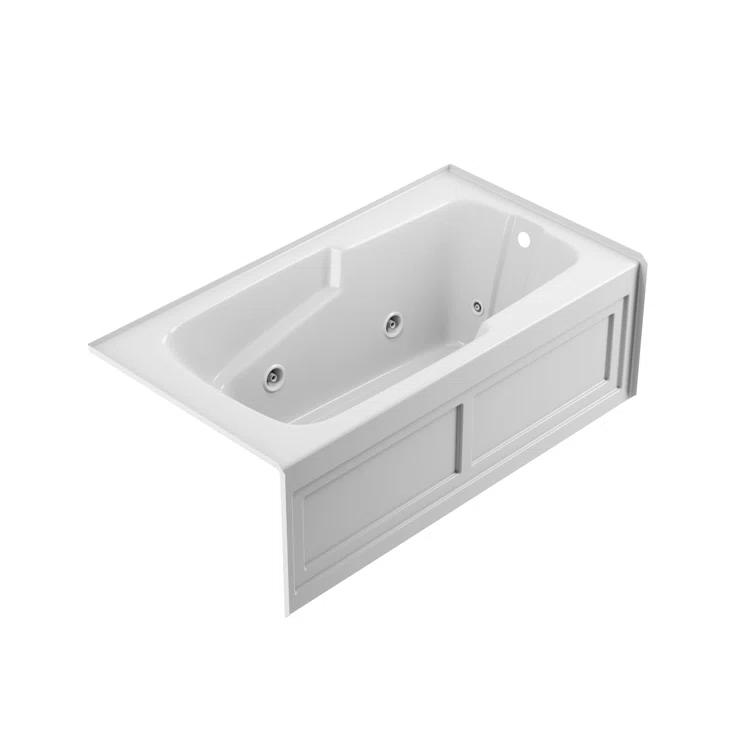 Cetra® 60" x 32" Alcove Whirlpool Acrylic Bathtub