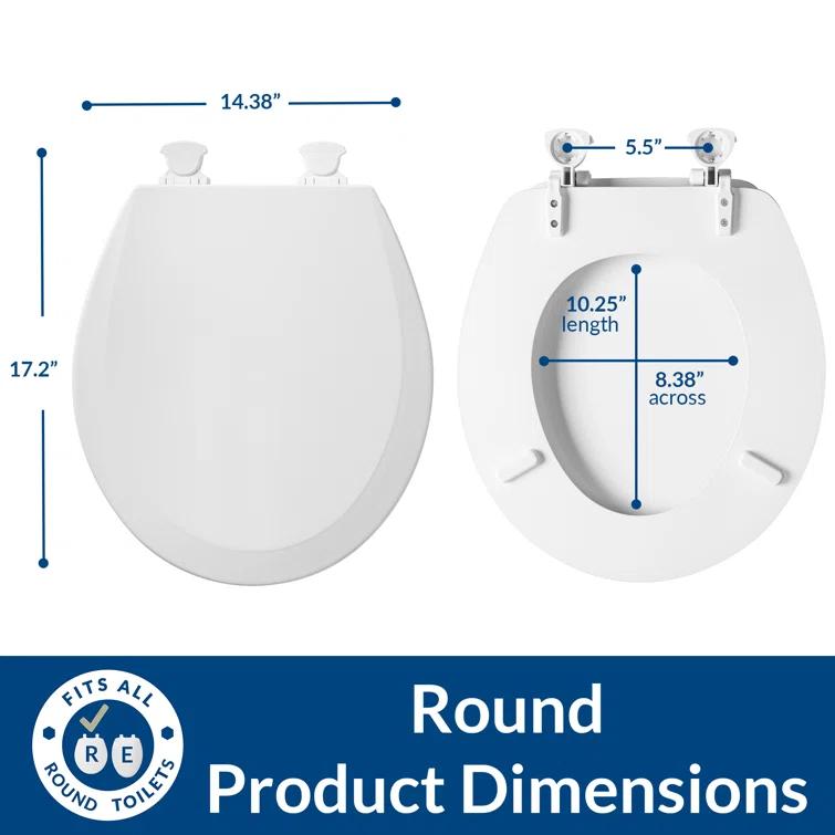 Bemis 1500EC Toilet Seat with Easy Clean & Change Hinges, Durable Wood