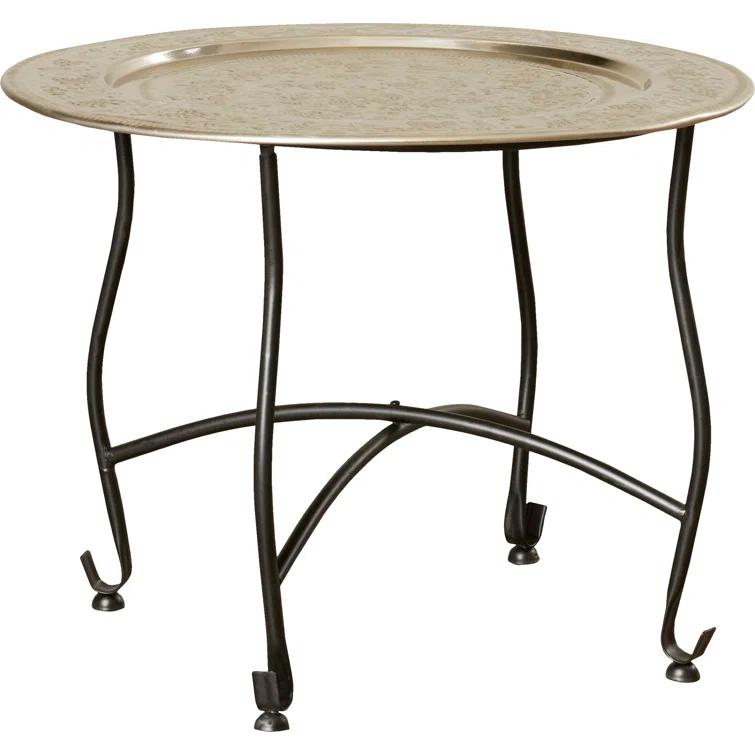 Butler Specialty Metalworks Moroccan Round Tray Table In Silver