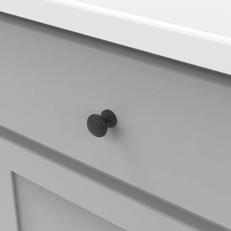 Zephyr Collection Knob 1 Inch Diameter Matte Black Finish