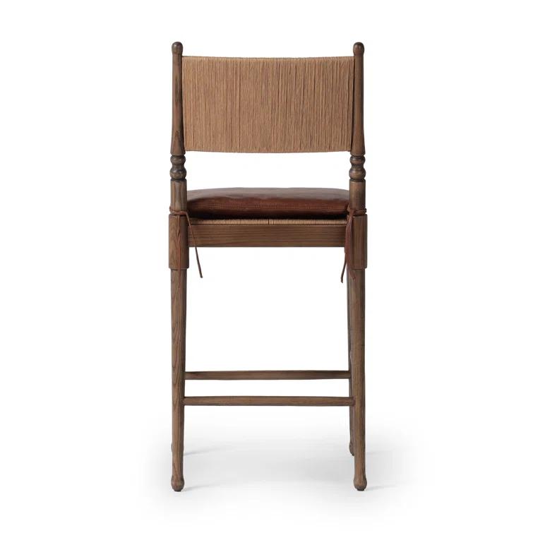 Fayth Bar and Counter Stool by Amber Lewis x Four Hands - Mahogany Leather / Counter