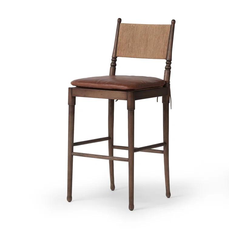 Fayth Bar and Counter Stool by Amber Lewis x Four Hands - Mahogany Leather / Bar