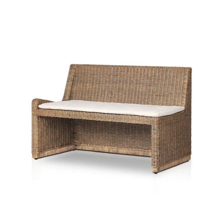 Senna Dune Woven Rattan Dining Bench with Cushion