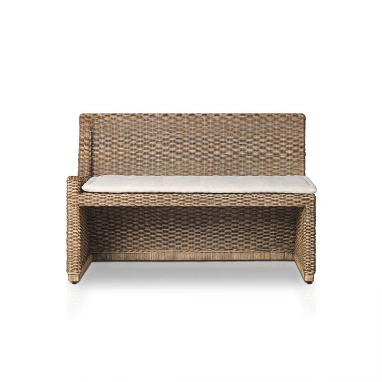 Senna Dune Woven Rattan Dining Bench with Cushion