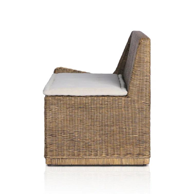 Senna Dune Woven Rattan Dining Bench with Cushion