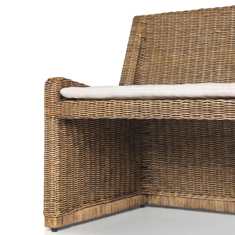 Senna Dune Woven Rattan Dining Bench with Cushion