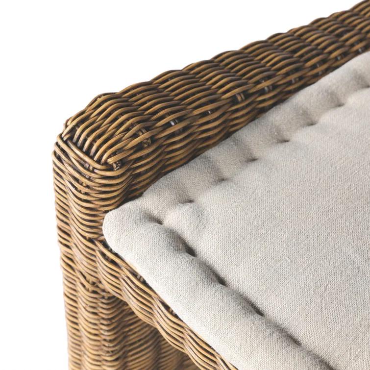 Senna Dune Woven Rattan Dining Bench with Cushion