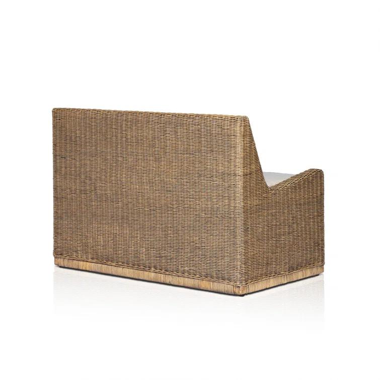 Senna Dune Woven Rattan Dining Bench with Cushion