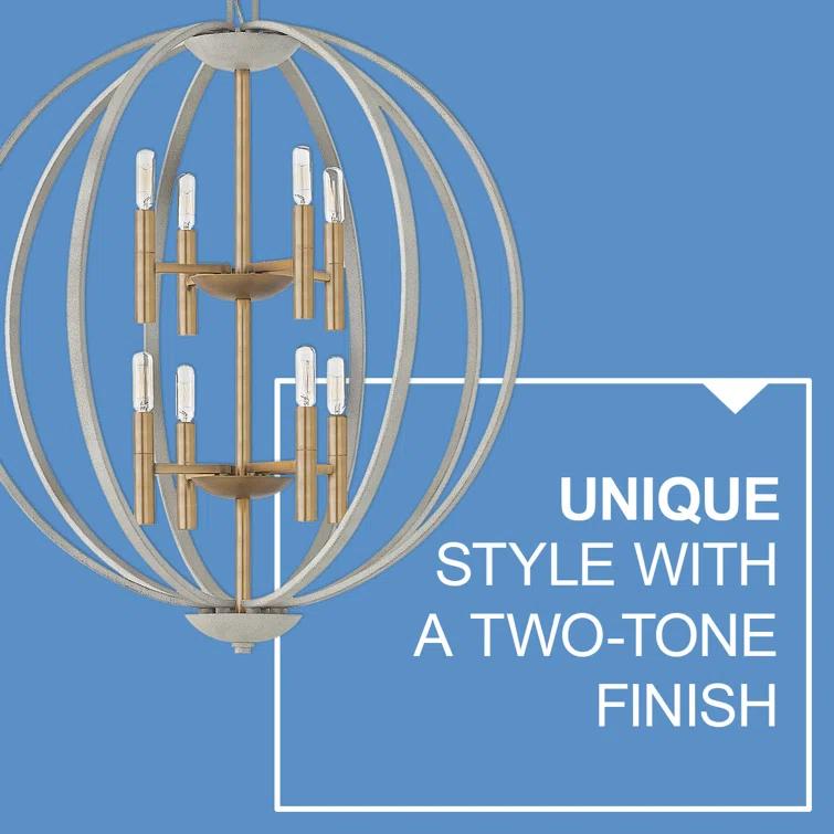 Euclid 8 - Light Candle Style Globe Chandelier