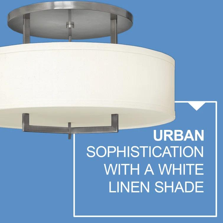 Hampton 3 - Light Shaded Drum Semi Flush Mount