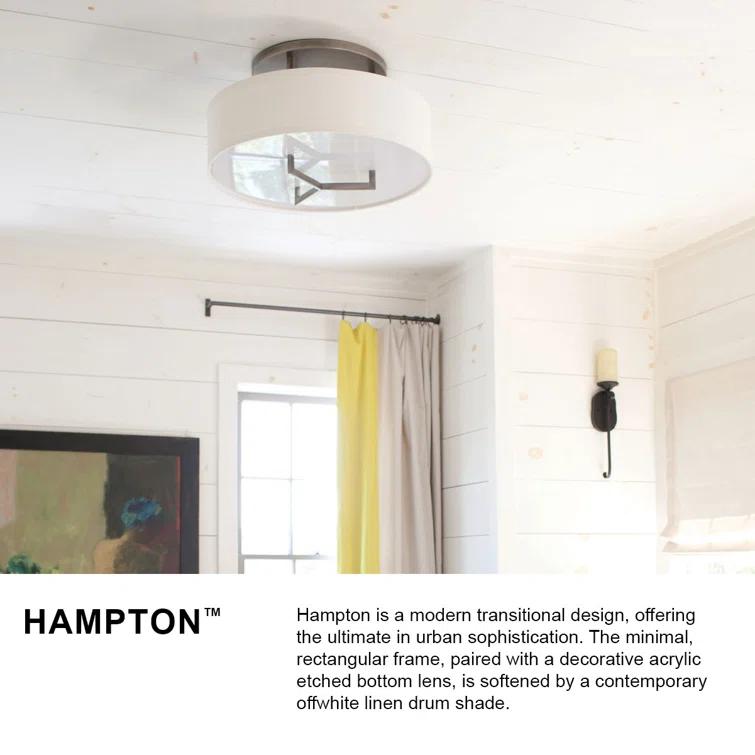 Hampton 3 - Light Shaded Drum Semi Flush Mount