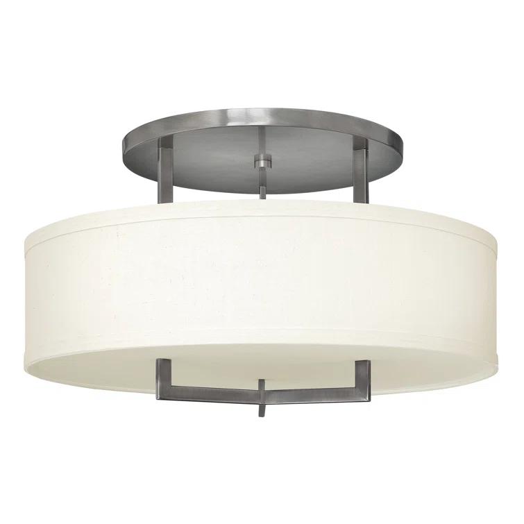 Hampton 3 - Light Shaded Drum Semi Flush Mount