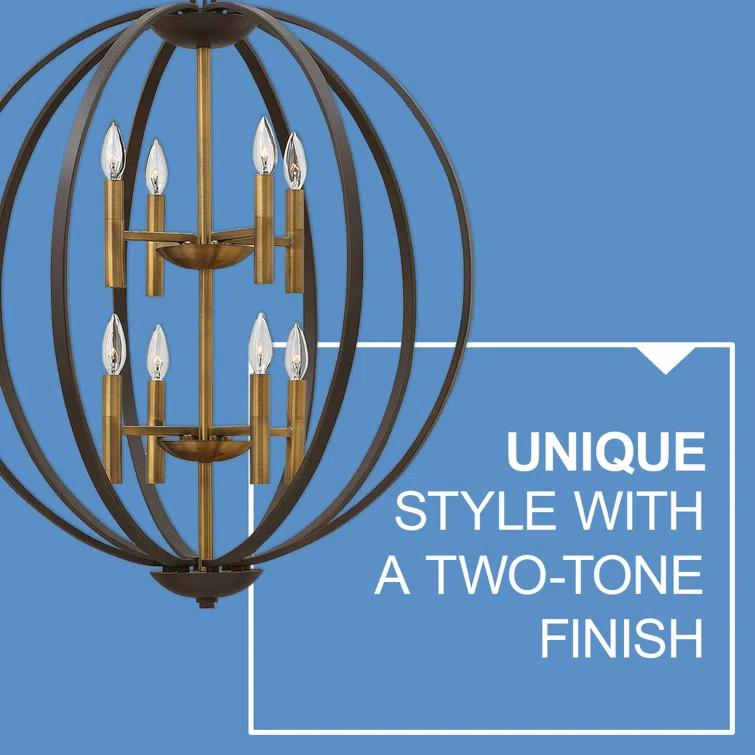 Euclid 8 - Light Candle Style Globe Chandelier