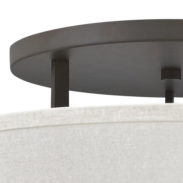 Hampton 3 - Light Shaded Drum Semi Flush Mount