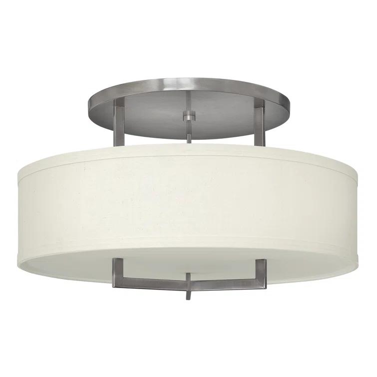 Hampton 3 - Light Shaded Drum Semi Flush Mount