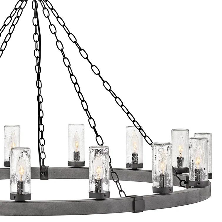 Sawyer 15-Light Single Tier Outdoor Rustic Chandelier