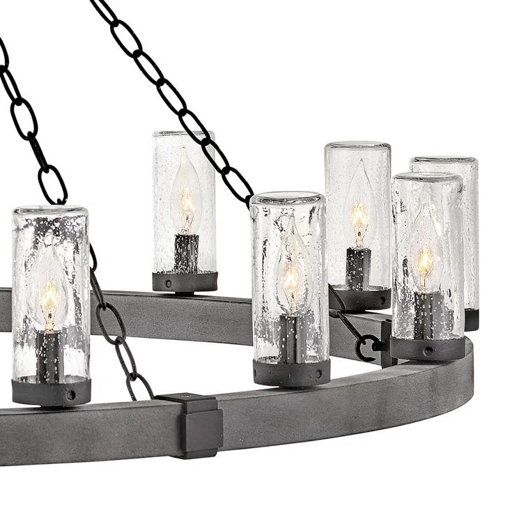 Sawyer 15-Light Single Tier Outdoor Rustic Chandelier