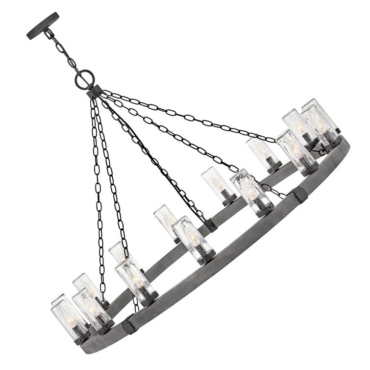 Sawyer 15-Light Single Tier Outdoor Rustic Chandelier
