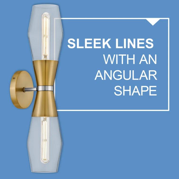 Livie 2-Light Tall Angular Wall Sconce with On/Off Button