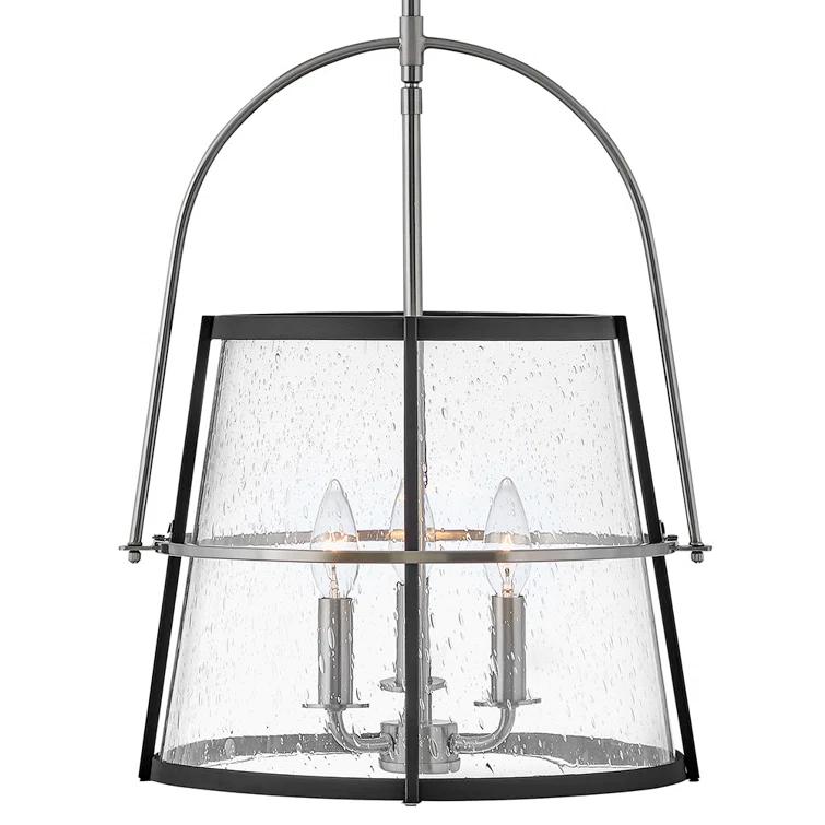 Tournon 15" Three-Light Pendant w/ Clear Seedy Glass