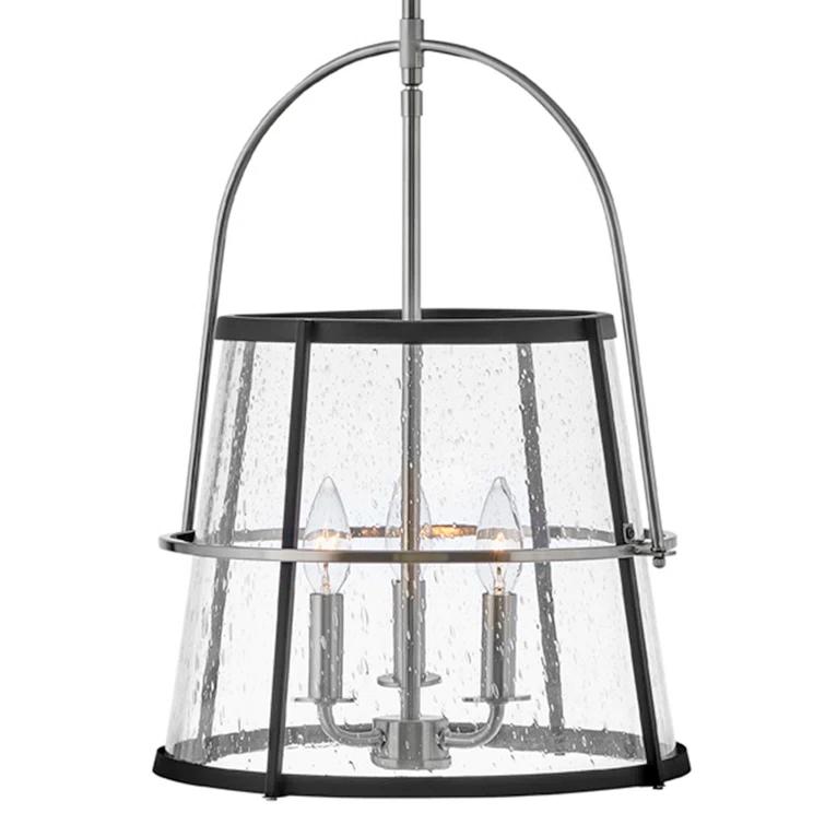 Tournon 15" Three-Light Pendant w/ Clear Seedy Glass