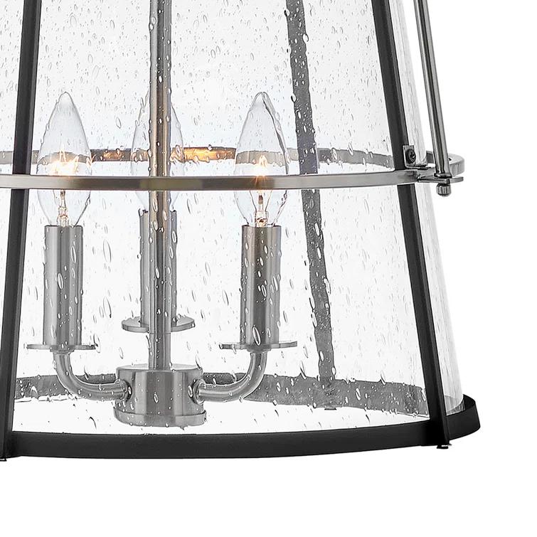 Tournon 15" Three-Light Pendant w/ Clear Seedy Glass