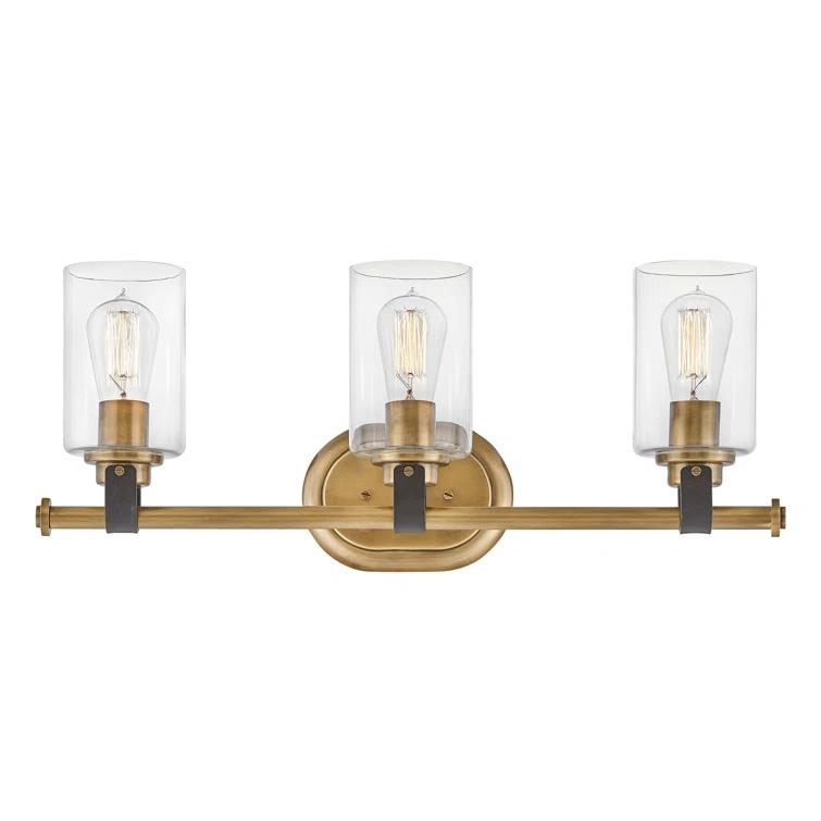 Heritage Brass 3-Light Vanity Light with Clear Glass Shades