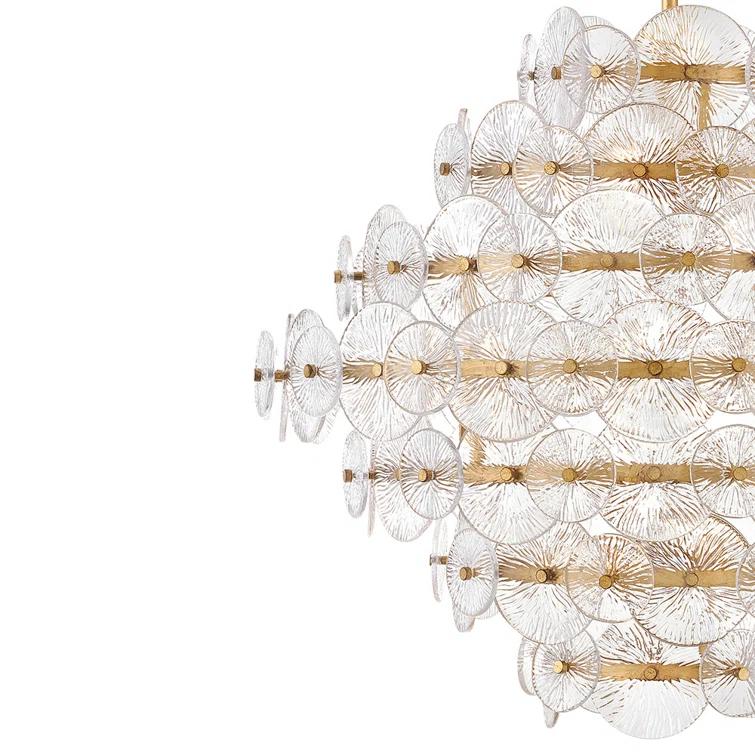 Rene 16-Light 29.5" Multi-Tier Chandelier w/ Textured Glass Discs