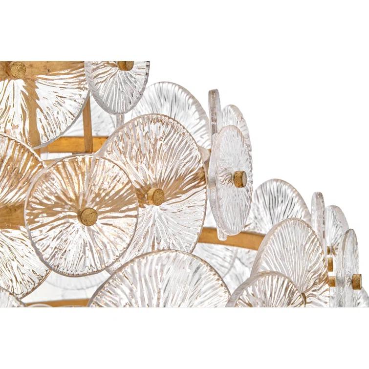 Rene 16-Light 29.5" Multi-Tier Chandelier w/ Textured Glass Discs