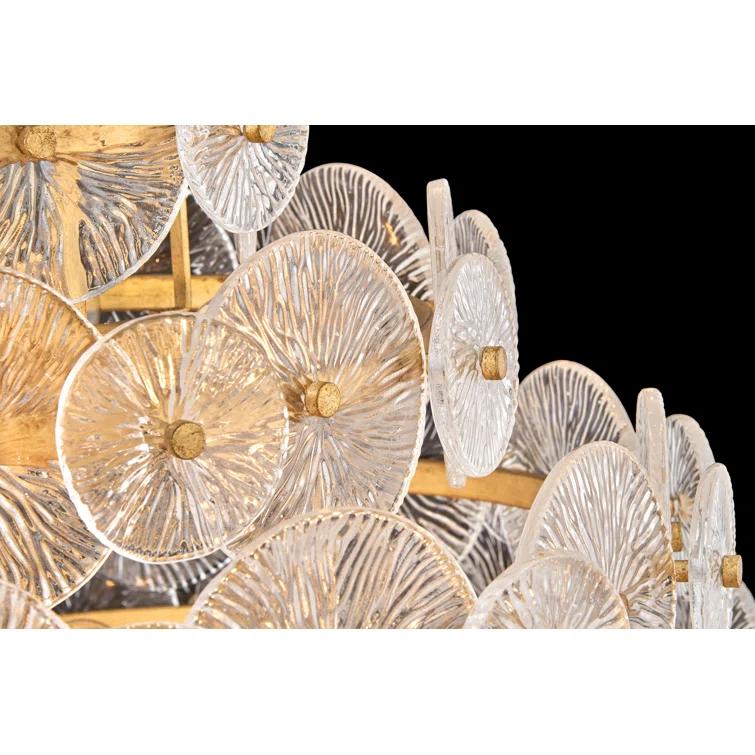 Rene 16-Light 29.5" Multi-Tier Chandelier w/ Textured Glass Discs
