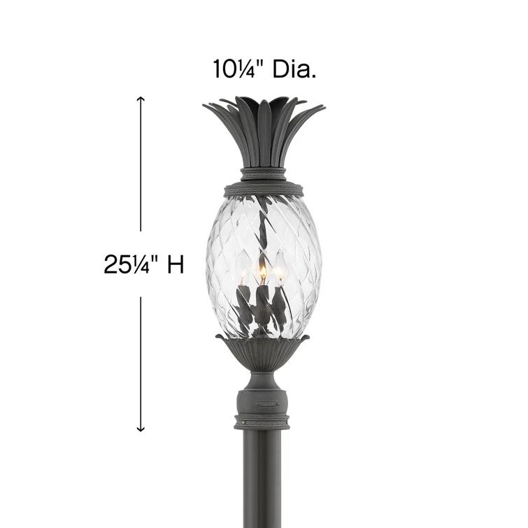 Museum Black 25.25" LED Post Lantern with Clear Optic Glass
