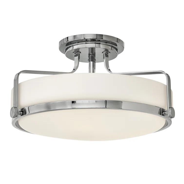 Harper Three Light 18" Retro Bowl Semi-Flush Mount Ceiling Light